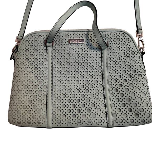 KATE SPADE Newbury Lane Caining Grace Blue Bag Rachelle Tote Cutouts - Picture 2 of 10